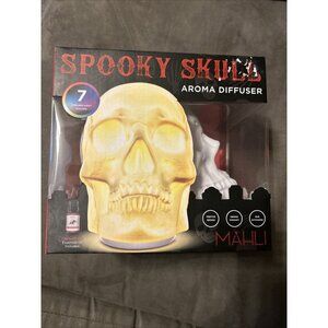 Mahli White Spooky Skull Aroma Diffuser Festive Fan Essential W/ Cinnamon Oil